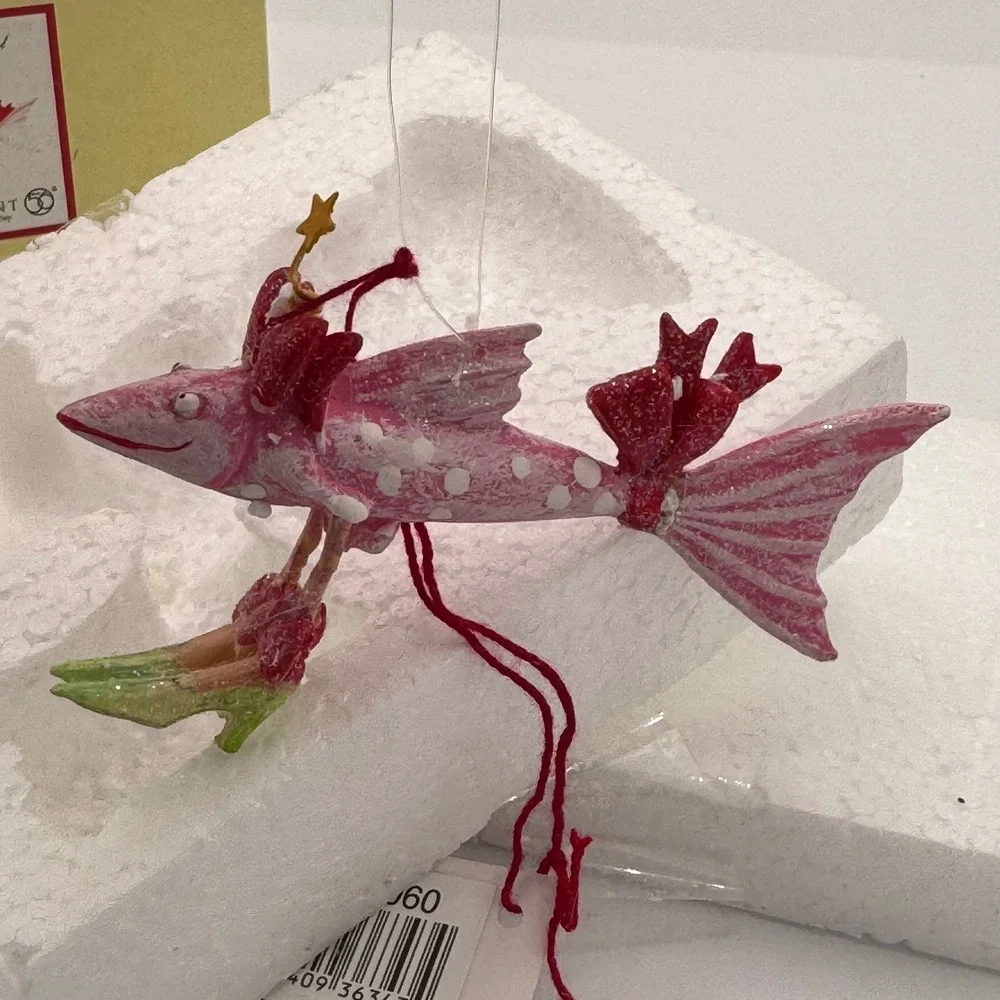 Dept 56 Christmas Krinkles Patience Brewster Pink Fish Ornament 56.36060 NIB